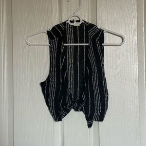 Surf Gypsy: Black and White Striped Blouse - Size S